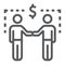 Business relationship line icon, business and handshake, two people shaking hands sign, vector graphics, a linear