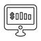 Business report, monitor, dollar line icon. Outline vector