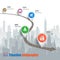 Business road map city timeline infographic, Vector Illustration