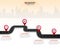 Business roadmap timeline infographic template with designed for city background modern diagram process technology digital marketi