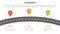 business roadmaps process framework infographic 3 stages with curve road and light theme concept for slide presentation