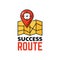 Business route, target achievement outline icon