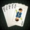 Business royal flush playing cards