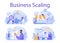 Business scaling concept set. Franchise business expansion. Idea of business