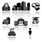 Business school vector icons set . EPS10.