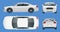 Business sedan vehicle. Car template vector isolated illustration