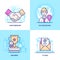 Business - set of line design style colorful illustrations