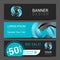 Business set of modern turquoise banners