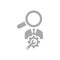 Business settings search black icon. idea management , creative idea search grey icon