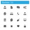 Business signs flat gray icons set of 16