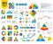 Business signs. Graph chart and case icons. Vector