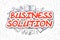 Business Solution - Cartoon Red Text.