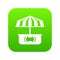 Business stall icon green vector