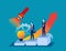 Business with startup accelerator. Flat vector illustration concept