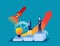 Business with startup accelerator. Flat vector illustration concept