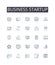 Business startup line icons collection. Entrepreneurial venture, Company launch, New business, Launchpad, Innovative