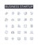 Business startup line icons collection. Entrepreneurial venture, Company launch, New business, Launchpad, Innovative