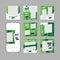 Business stationery corporate identity set realistic green
