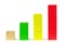 Business statistics graph diagram. Wooden building blocks