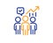 Business statistics line icon. Meeting report sign. Vector