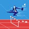 Business steeplechase concept vector illustration in flat style