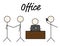 Business stickman figure. Office Working Concept