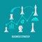 Business strategy with chess flat vector concept