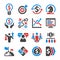 Business strategy icon set