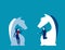 Business strategy and planning. Business chess horse vector illustration