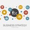 Business strategy trendy circle template