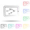 Business structure on the tablet multi color set icon. Simple thin line, outline vector of business and management icons for ui