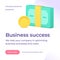 Business success marketing service getting financial profit wealth landing page promo post vector