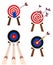 Business success shooting arrow target icon set