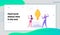 Business Success Start Up Concept for Landing Page with Business People Characters and Idea Lightbulb Showing Creativity