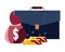 business suitcase money bag