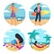 Business Summer People Beach Vector Illustration