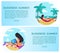 Business Summer Set of Pages Vector Illustration