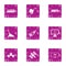 Business surveillance icons set, grunge style