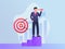 Business target with businessman goals target and visionary concept