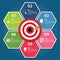 Business target infographic dart board arrow concept of goals achievement