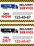 Business taxi service design over white background. Detailed illustration and silhouette of delivery truck. Vector flat