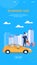 Business Taxi Vector Illustration Blue Background