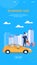 Business Taxi Vector Illustration Blue Background.