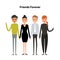 Business team of employees and the boss vector icon.Business com