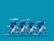 Business team group riding on tandem bike together. Concept business vector illustration, Sport race, Teamwork, Flat cartoon