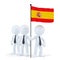 Business team holding flag of Spain. Isolated. Contains clipping path