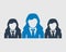 Business Team Icon. Employees behind the leader. Flat style vector EPS