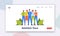 Business Team Landing Page Template. Business Characters Stand Together with Crossed Arms. Businessmen and Businesswomen