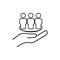 Business team line icon. Business network icon