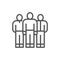 Business team, people group, company workers line icon.